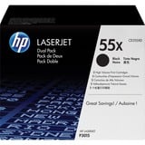 HP Toner LaserJet noir haute capacité 55X (CE255XD) - lot de 2 