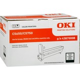 OKI Black image drum for C5650/5750 Original, Tambour Original, OKI C5650, C5750, 20000 pages, Impression laser, Noir, Noir, Argent