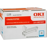 OKI Cyan image drum for C5650 / C5750 Original, Tambour Original, OKI C5650, C5750, 20000 pages, Impression laser, Cyan, Noir, Argent