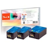 Peach PI200-587 cartouche d'encre 3 pièce(s) Noir, Cyan, Magenta, Jaune 9 ml, 11 ml, 250 pages, 200 pages, 3 pièce(s), Multi pack