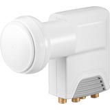 goobay SAT Universal Quattro 0.1dB convertisseur abaisseur de fréquence Low Noise Block (LNB) 10,6 - 12,75 GHz Blanc Blanc/gris, F, 200 mA, 4 cm, 61 mm, 133,9 mm, 131,1 mm