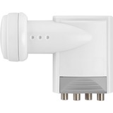 goobay SAT Universal Quattro 0.1dB convertisseur abaisseur de fréquence Low Noise Block (LNB) 10,6 - 12,75 GHz Blanc Blanc/gris, F, 200 mA, 4 cm, 61 mm, 133,9 mm, 131,1 mm