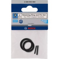 Bosch Ensemble anneau de retenue et goupille, pour douille PRO Impact 1/4", Protection Noir