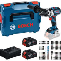 Bosch Tool set GSB 18V-110 C with 2 batteries 5.0Ah, charger and bit set (0 615 A50 0E0), Set d'outils processeur en boîte