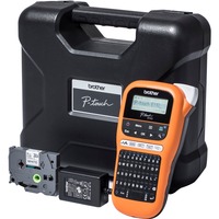 Brother PT-E110VP imprimante pour étiquettes Thermique directe Couleur 180 x 180 DPI 20 mm/sec TZe QWERTY, Étiqueteuse Orange/Noir, QWERTY, TZe, Thermique directe, 180 x 180 DPI, 20 mm/sec, AAA