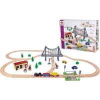 Ensemble de rails avec pont, Train