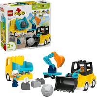 LEGO DUPLO Town Véhicules de construction - Set 3 en 1, Jouets de construction 