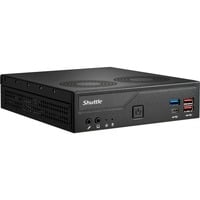 Shuttle Slim PC DH770 , S1700, 2x HDMI, 2x DP , 2x 2.5G LAN, 2x COM, 8x USB, 1x 2.5", 2x M.2, fonctionnement permanent 24/7, attaches VESA, Barebone Noir, S1700, 2x HDMI, 2x DP , 2x 2.5G LAN, 2x COM, 8x USB, 1x 2.5", 2x M.2, fonctionnement permanent 24/7, attaches VESA, 1,35L mini PC, Mini PC type barebone, Intel H770, LGA 1700, DDR5-SDRAM, PCI Express, Série ATA III