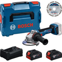 Bosch Tool set GWS 18V-11 S with 2x GBA 5.0Ah batteries, GAL charger, and 125 mm cutting disc (0 615 A50 0E6), Set d'outils processeur en boîte