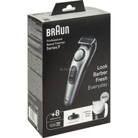 Braun BeardTrimmer 7 BT7420 Batterie 40 2 cm Noir, Gris, Tondeuse à barbe Gris, Lavable, Batterie, Noir, Gris