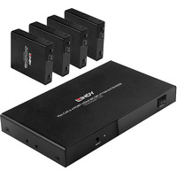 Lindy Extendeur Splitter HDMI 4K60 4 Ports, Repartiteur HDMI Noir