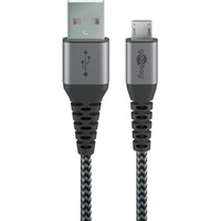goobay Câble USB 2.0, connecteur USB-A > connecteur Micro-USB Gris/Argent