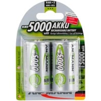 Ansmann 5000mAh NiMh, Batterie Argent, D / HR20, Hybrides nickel-métal (NiMH), 1,2 V, 5000 mAh