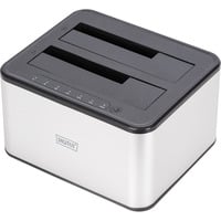 Digitus Station d'accueil double pour disque dur SATA Argent/Noir