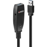 Lindy 43322 câble USB 15 m USB 3.2 Gen 1 (3.1 Gen 1) USB A Noir, Câble d'extension Noir, 15 m, USB A, USB A, USB 3.2 Gen 1 (3.1 Gen 1), 5000 Mbit/s, Noir