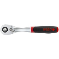 Wiha Cliquet réversible 1/4", bouton-poussoir et verrouillage à billes, Clè dynamométrique Noir/Rouge