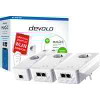 devolo MAGIC 2 WiFi next Multiroom Kit 2400 Mbit/s Ethernet/LAN Blanc 3 pièce(s), Powerline 2400 Mbit/s, IEEE 802.2x, IEEE 802.3ab, IEEE 802.3az, IEEE 802.3u, Gigabit Ethernet, 10,100,1000 Mbit/s, Wi-Fi 5 (802.11ac), 802.11a, 802.11b, 802.11g, Wi-Fi 4 (802.11n), Wi-Fi 5 (802.11ac)