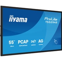 iiyama ProLite T5529AS-B1AG 54.6" 4K Ultra HD Moniteur tactile Noir (Mat), 2x HDMI, 1x USB-C, 2x USB-A, 1x RJ-45, En forme de kiosk, 138,7 cm (54.6"), LED, 3840 x 2160 pixels, Wifi, 24/7