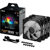 ASUS TUF Gaming TR120 ARGB ventilateurs de boîtier Noir, 3 pièces, 120 x 120 x 25 mm, Refroidisseur d'air, 12 cm, 2000 tr/min, Noir