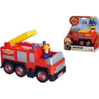 Simba Sam le pompier Jupiter avec figurine Sam, Jeu véhicule Rouge/Jaune