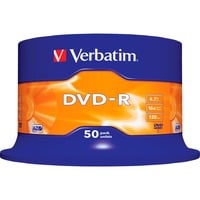Verbatim DVD-R 4,7 Go, Support vierge DVD DVD-R, 120 mm, Fuseau, 50 pièce(s), 4,7 Go