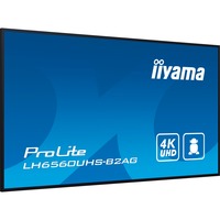 iiyama LH6560UHS-B2AG Écran d'affichage dynamique Carte A numérique 163,8 cm (64.5") LED Wifi 500 cd/m² 4K Ultra HD Noir Intégré dans le processeur Android 11 24/7, Affichage public Noir (Mat), Carte A numérique, 163,8 cm (64.5"), LED, 3840 x 2160 pixels, Wifi, 24/7