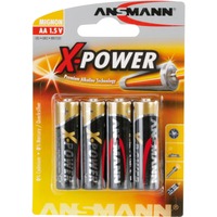 Ansmann Mignon / AA / LR6 x4 Batterie à usage unique Alcaline Batterie à usage unique, AA, Alcaline, 1,5 V, 4 pièce(s), Noir