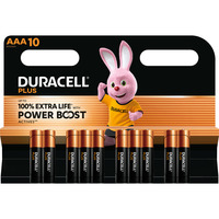 Duracell Plus Batterie à usage unique AAA Alcaline Batterie à usage unique, AAA, Alcaline, 10 pièce(s), 164 mm, 11 mm