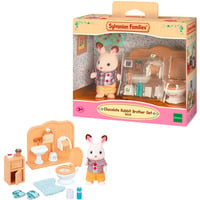 EPOCH Sylvanian Families - Ensemble salle de bain frère lapin en chocolat, Jouets de construction 