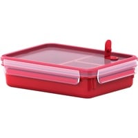 Emsa 517775 boîte hermétique alimentaire 1,2 L Rouge, Transparent 1 pièce(s) Rouge, 1,2 L, Rouge, Transparent, Polypropylène (PP), Élastomère thermoplastique (TPE), Allemagne, 163 mm, 225 mm