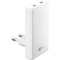 goobay Chargeur rapide double USB-C PD GaN 90° 65 W Blanc