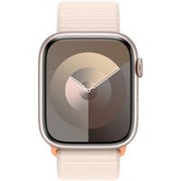 Apple Watch Series 9, Smartwatch Étoile polaire, Aluminium, 45 mm, Bandeau sportif tissé, GPS + Cellulaire