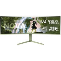 Arozzi Nova 49TUW165 49" Moniteur UltraWide gaming incurvé Vert, 1x DisplayPort, 2x HDMI, 2x USB-A, 165 Hz