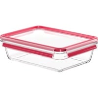Emsa CLIP & CLOSE N10411 Rectangulaire Boîte 2 L Transparent 1 pièce(s) Transparent/Rouge, Boîte, Rectangulaire, 2 L, Transparent, Verre, 420 °C