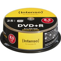 Intenso DVD+R 8.5GB 8x Double Layer 25er Cakebox 8,5 Go DVD+R DL 25 pièce(s), Support vierge DVD DVD+R DL, 120 mm, Boîte à gâteaux, 25 pièce(s), 8,5 Go