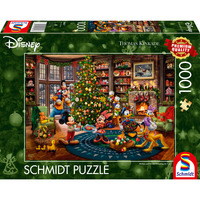 Schmidt Spiele Thomas Kinkade Studios: Disney - Mickey et Minnie décorant le sapin, Puzzle 