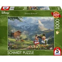 Schmidt Spiele Thomas Kinkade Studios : Disney - Mickey & Minnie dans les Alpes, Puzzle 