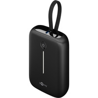 goobay Powerbank 10 000 mAh, câble USB-C intégré 13 cm, 20 watts Noir