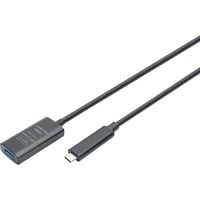 Digitus Câble de rallonge actif USB 3.2 Gen 2, connecteur USB-C > prise USB-A, Câble d'extension Noir