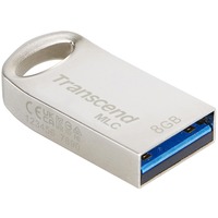 Transcend JetFlash elite 720 lecteur USB flash 8 Go USB Type-A 3.2 Gen 1 (3.1 Gen 1) Argent, Clé USB Argent, 8 Go, USB Type-A, 3.2 Gen 1 (3.1 Gen 1), Sans capuchon, 3,3 g, Argent