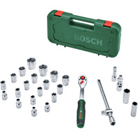 Bosch Set de cliquet 1/2" avec douilles, 25 pièces, Clés mixtes à cliquet Vert