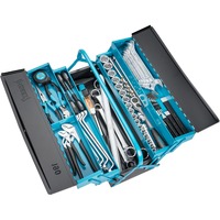 Hazet Caisse à outils en métal avec assortiment 190/80, Set d'outils Noir/Bleu