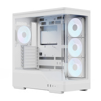 Aerocool  boîtier midi tower Blanc | 2x USB-A | 1x USB-C | RGB | Window