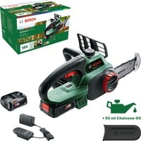 Bosch UniversalChain 18 Noir, Vert, Scie à chaîne Vert/Noir, 20 cm, 13,5 cm, 4,5 m/s, Noir, Vert, 0,08 L, Batterie