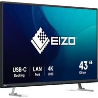EIZO FlexScan EV4340X-BK 42.5" 4K Ultra HD Moniteur Noir, 1x DisplayPort, 2x HDMI, 2x USB-C, 2x USB-A, 1x RJ-45