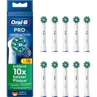 Procter & Gamble Oral-B Pro Cross Action brossettes de rechange pack de 10, Tête brosse à dent électrique Blanc