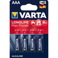 Varta -4703/4B Piles domestiques, Batterie Batterie à usage unique, AAA, Alcaline, 1,5 V, 4 pièce(s), Or, Rouge
