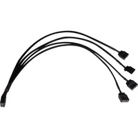 Alphacool Diviseur en Y aRGB 3 broches vers 4x 3 broches, 30 cm, Câble en Y Noir