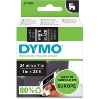 Dymo D1 - Standard Étiquettes - Blanc sur noir - 24mm x 7m, Ruban Blanc sur noir, Polyester, Belgique, -18 - 90 °C, DYMO, LabelManager, LabelWriter 450 DUO