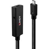 Lindy Rallonge active USB 3.2 10Gbit/s C/C 5m, Câble d'extension Noir, 5 m, USB C, USB C, USB 3.2 Gen 2 (3.1 Gen 2), 10 Gbit/s, Noir